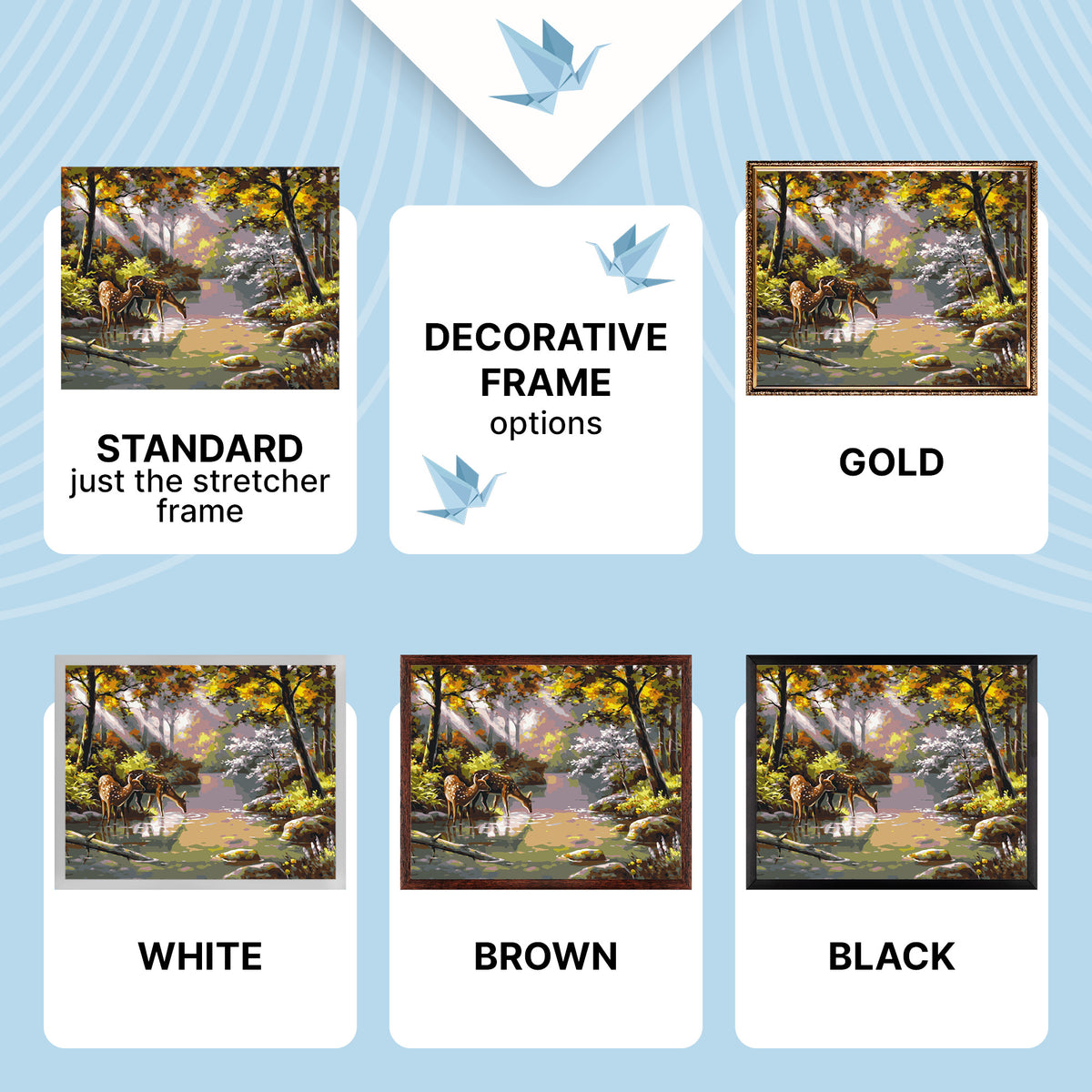 Paint by Numbers on a 40*50 cm frame – : Deer at the waterhole LW 3008