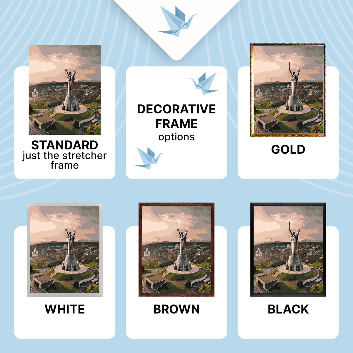 Paint by Numbers on a 40×50 cm Frame – Ukrainian Motifs: Kyiv, Motherland Monument – Landscape – LW 3124