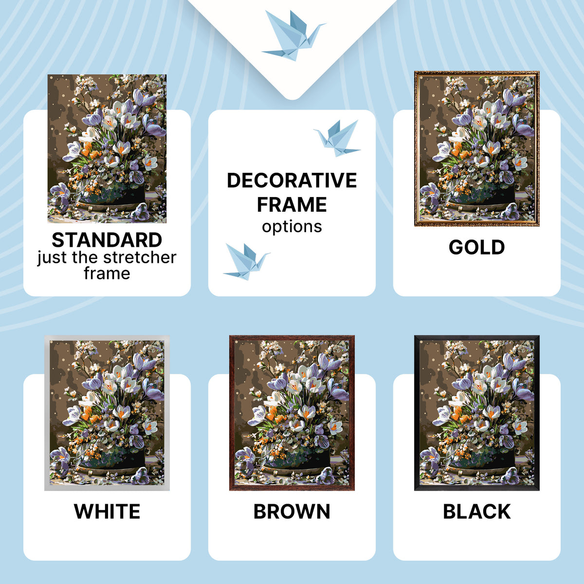 Paint by Numbers on a 40×50 cm Frame – Spring Crocuses – Flowers – LW 31520-01