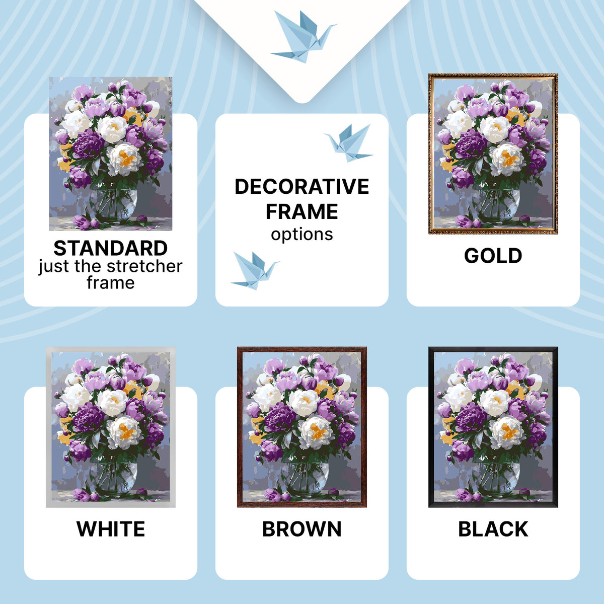 Paint by Numbers on a frame 40*50 cm Flowers - Peonies in a vase LW 3167-01