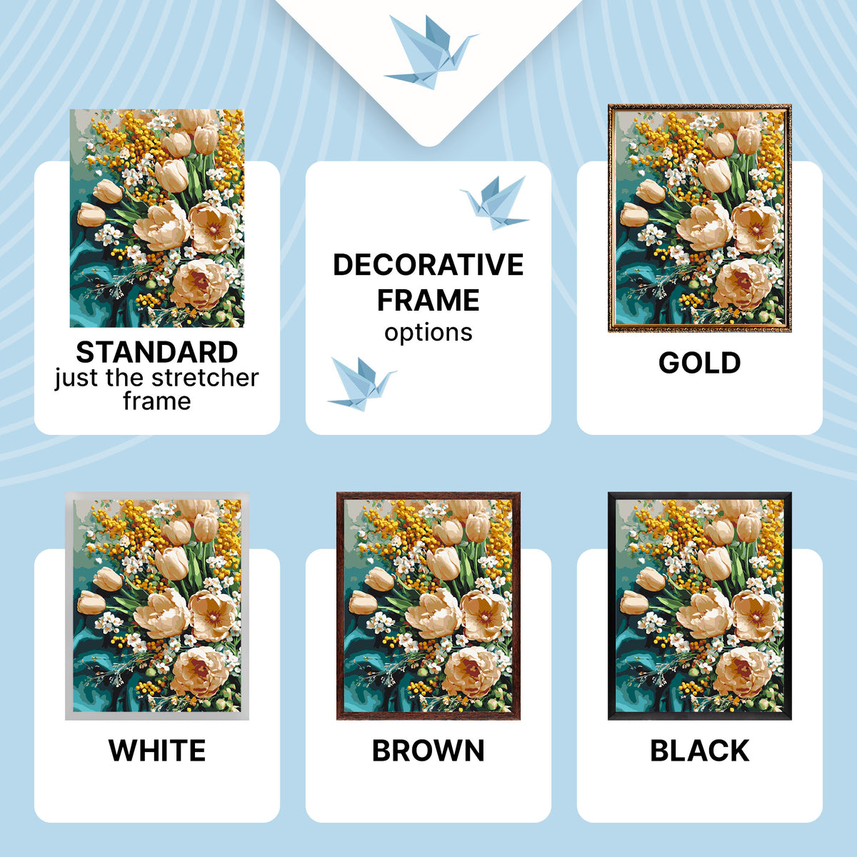 Paint by Numbers on a 40×50 cm Frame – Spring Tulips – Flowers – LW 3178-01