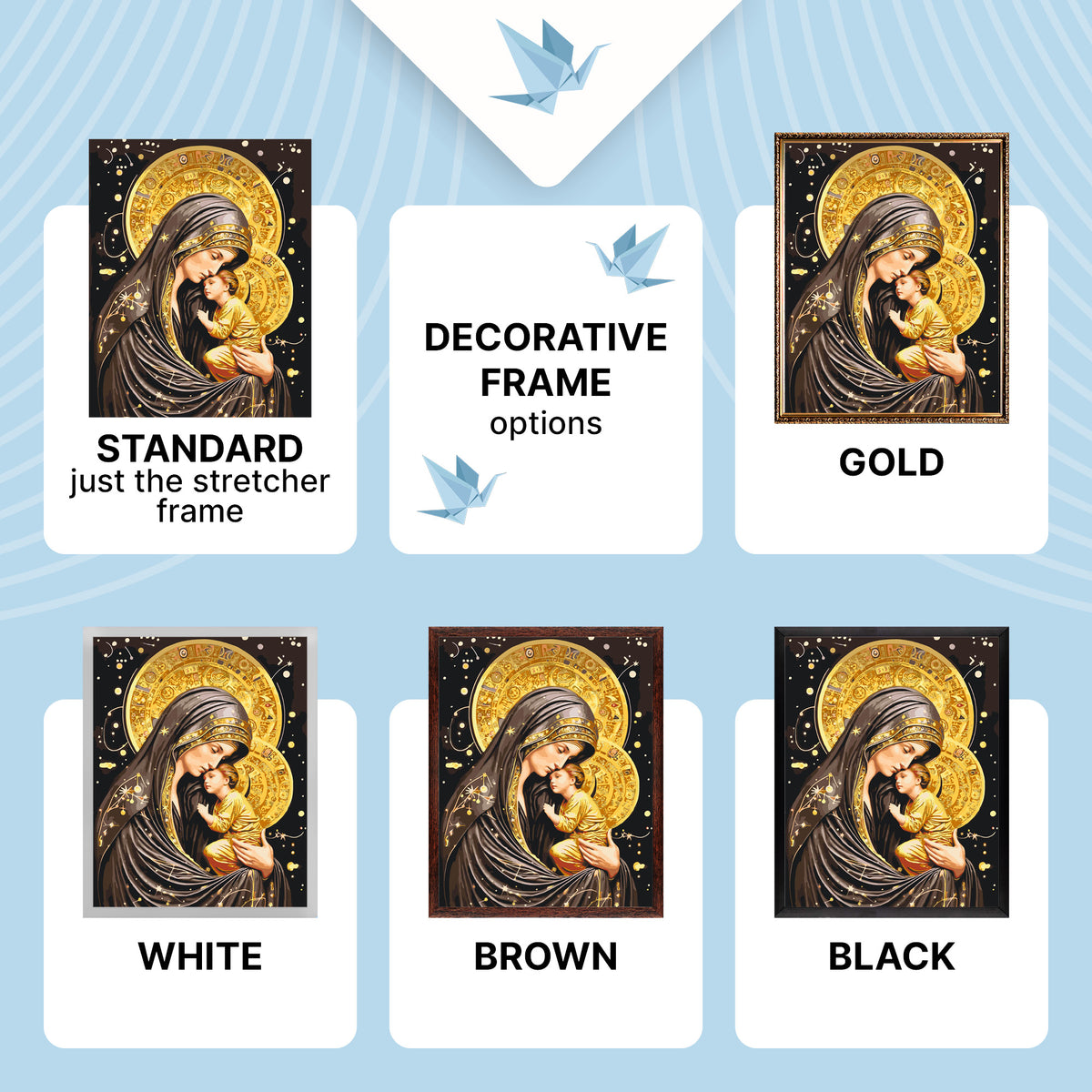Paint by Numbers on a 40*50 cm frame - Icon Holy Mother of God with Metallic Paints LW 3433