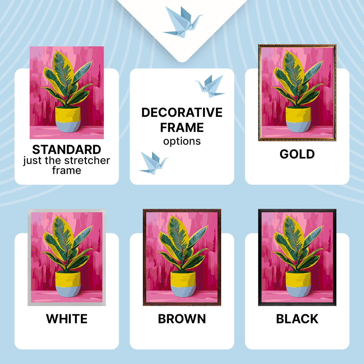 Paint by Numbers on a 40×50 cm Frame – Radiant Ficus – Flowers – LW 3536