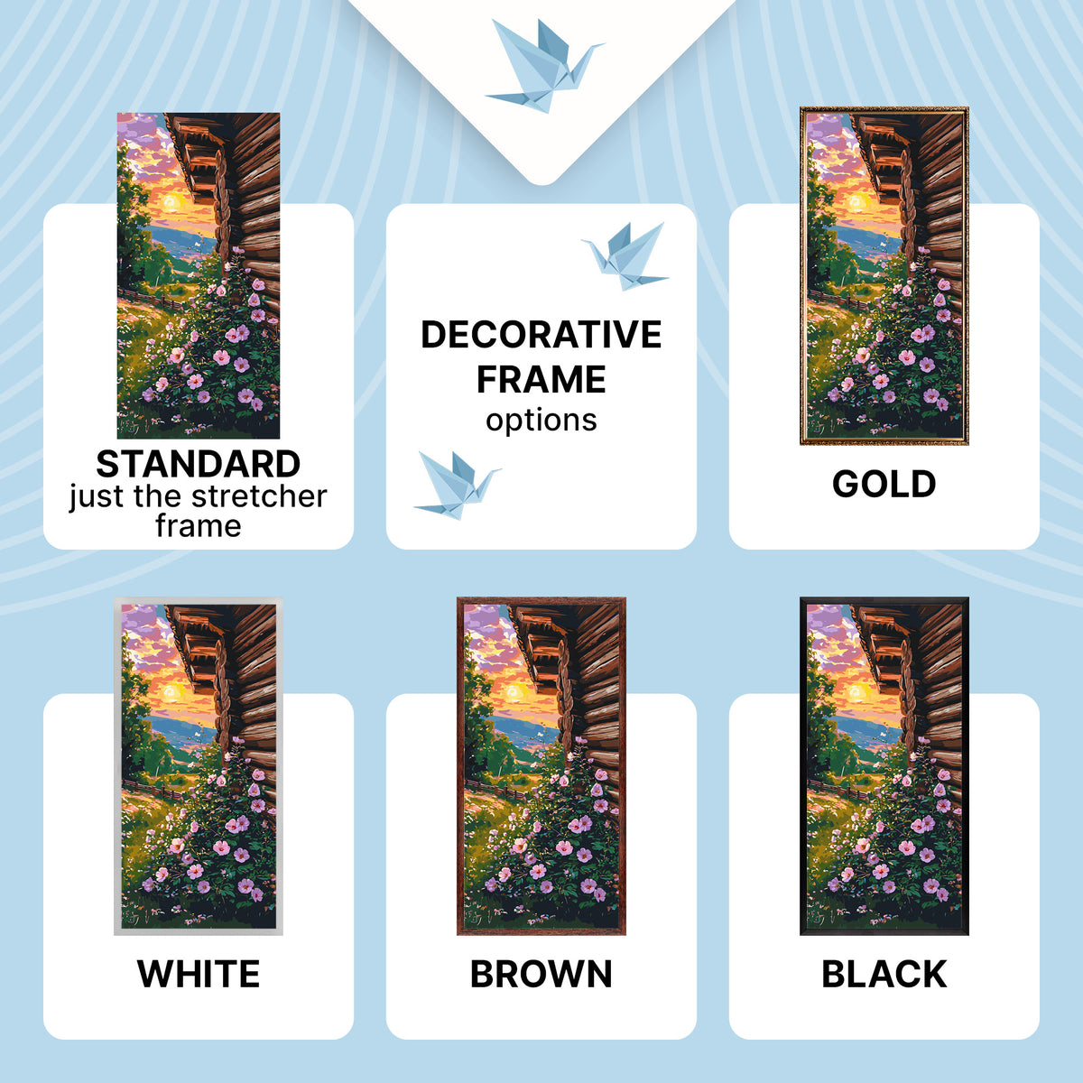 Paint by Numbers on a 40×80 cm Frame – Floral Summer Evening – Landscape/Flowers – LW 5114