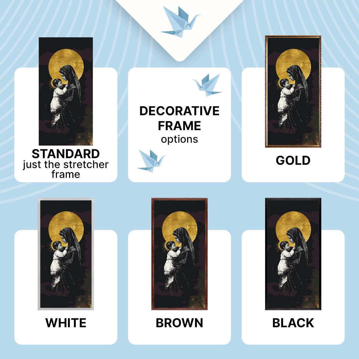 Paint by Numbers on a 40×80 cm Frame – Mary and Jesus with Metallic Paints – Religion – LW 5128