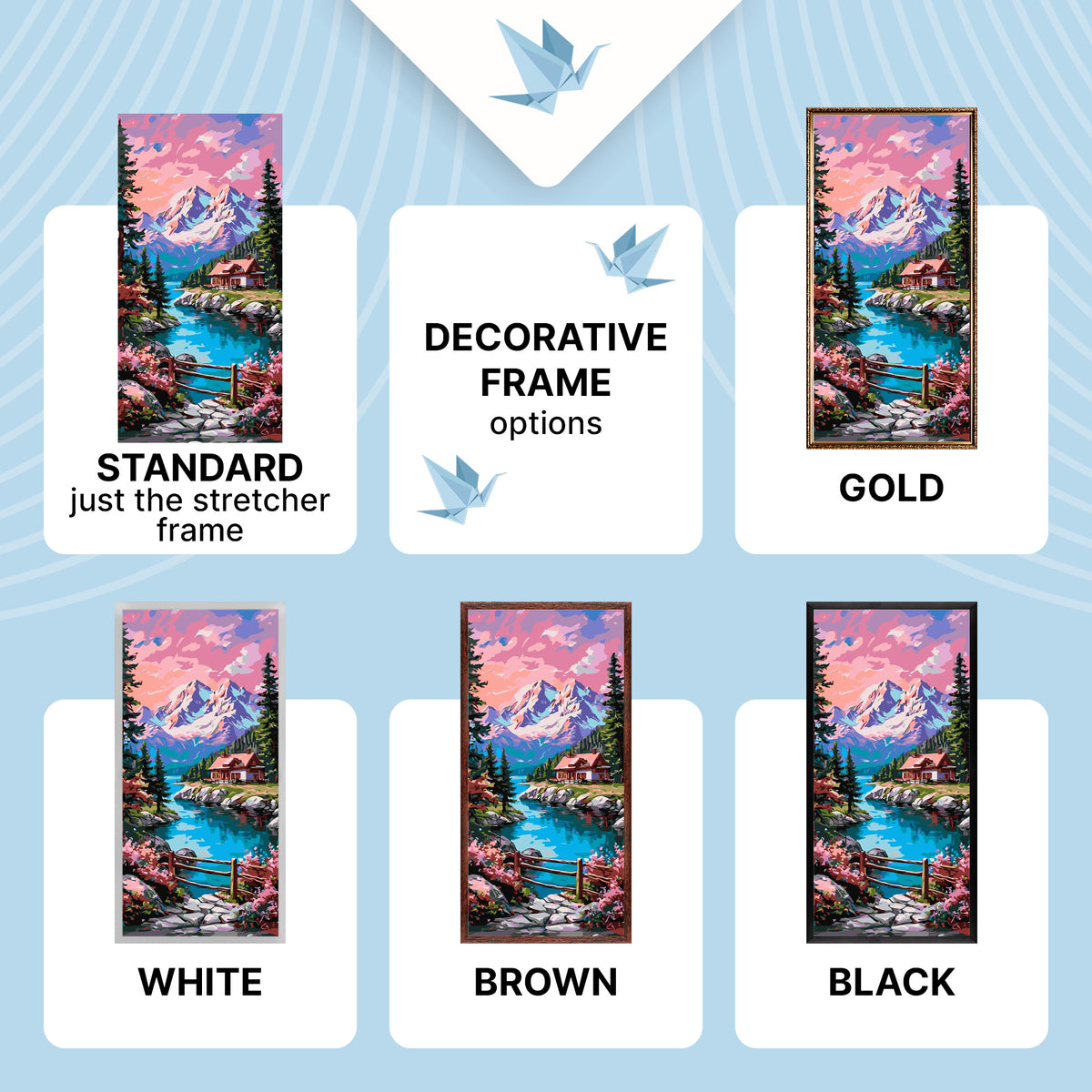 Paint by Numbers on a 40×80 cm Frame – Peace of the Peaks – Landscape – LW 5146