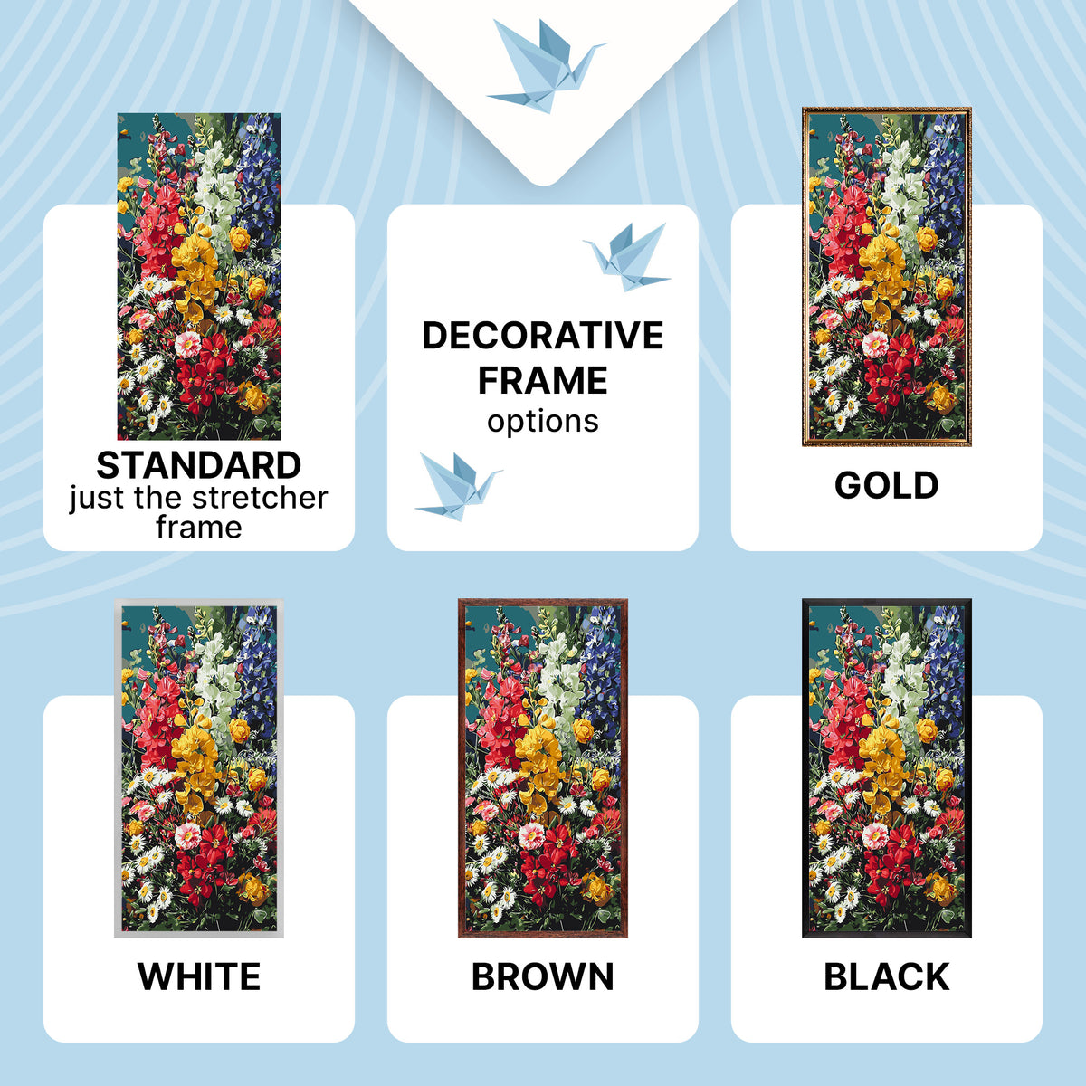 Paint by Numbers on a 40×80 cm Frame – Sunny Symphony – Flowers – LW 5245