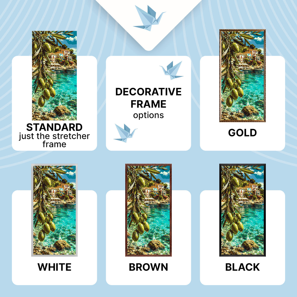 Paint by Numbers on a 40×80 cm Frame – Mediterranean Dream – Olive Paradise – Landscape – LW 5247