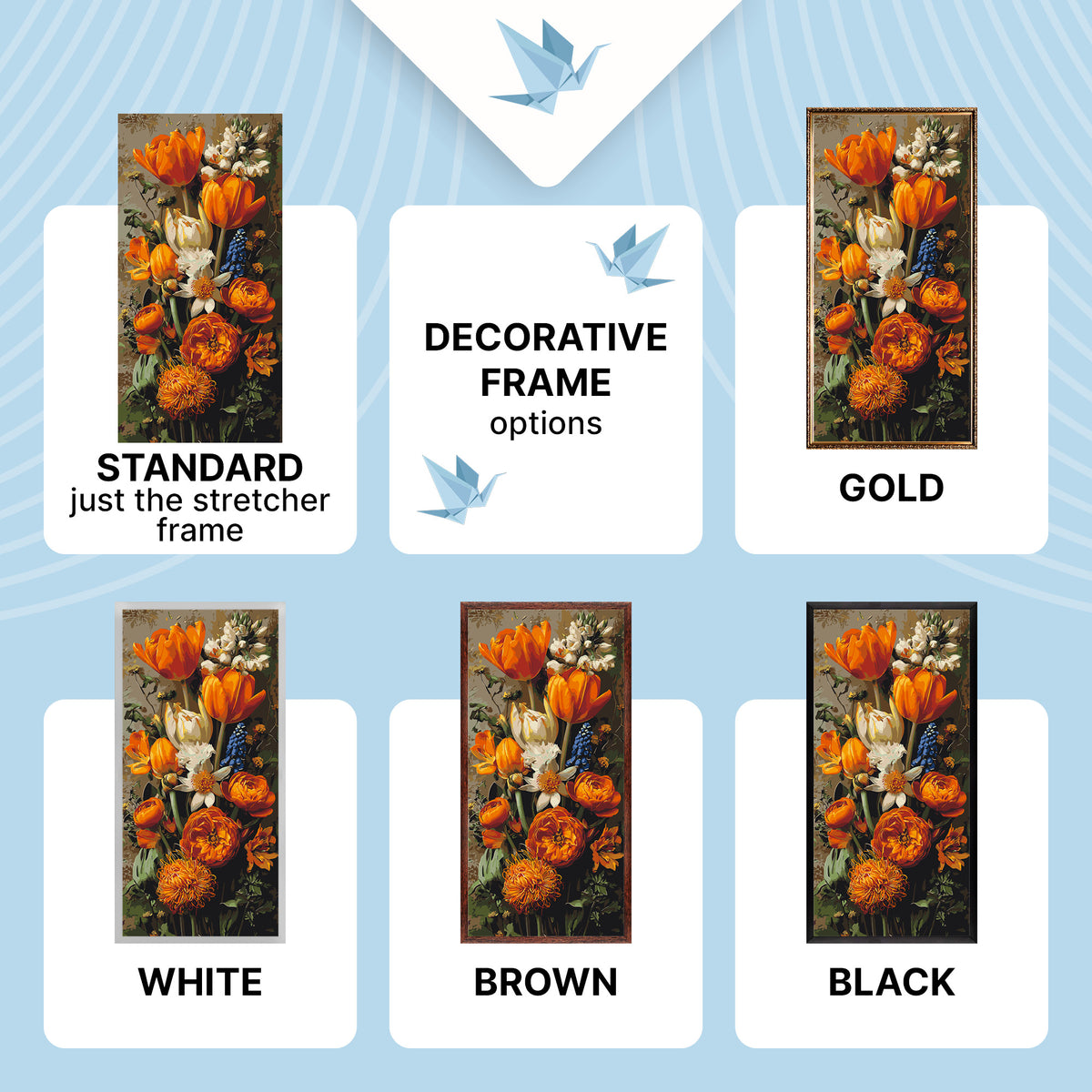 Paint by Numbers on a 40×80 cm Frame – Spring Tulips – Flowers – LW 5253