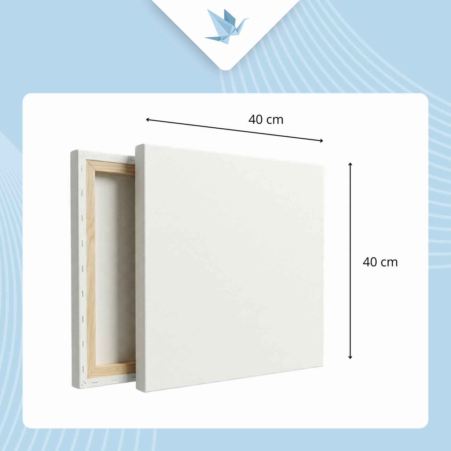 Artist Canvas on Wooden Stretcher Frame 40×40 cm, Primed, 280 g/m²