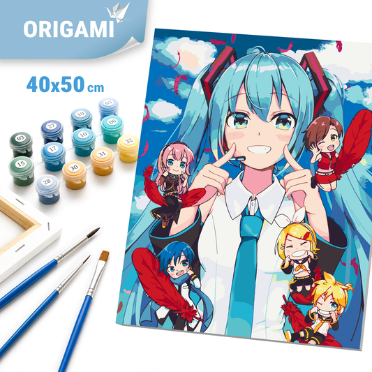 Maľovanie podľa čísel na ráme 40*50 cm - Vocaloid Miku Hatsune - Anime - LW 0650
