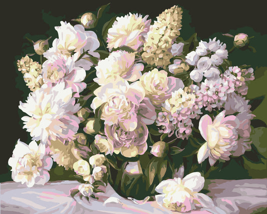 Paint by Numbers on Frame 40*50 cm Flowers - Delicate Bouquet LW 1073