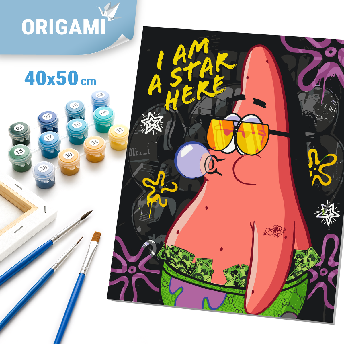Paint by Numbers on a 40*50 cm frame – Movie heroes. SpongeBob – Patrick LW 10739