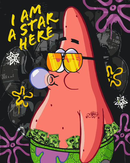 Paint by Numbers on a 40*50 cm frame – Movie heroes. SpongeBob – Patrick LW 10739