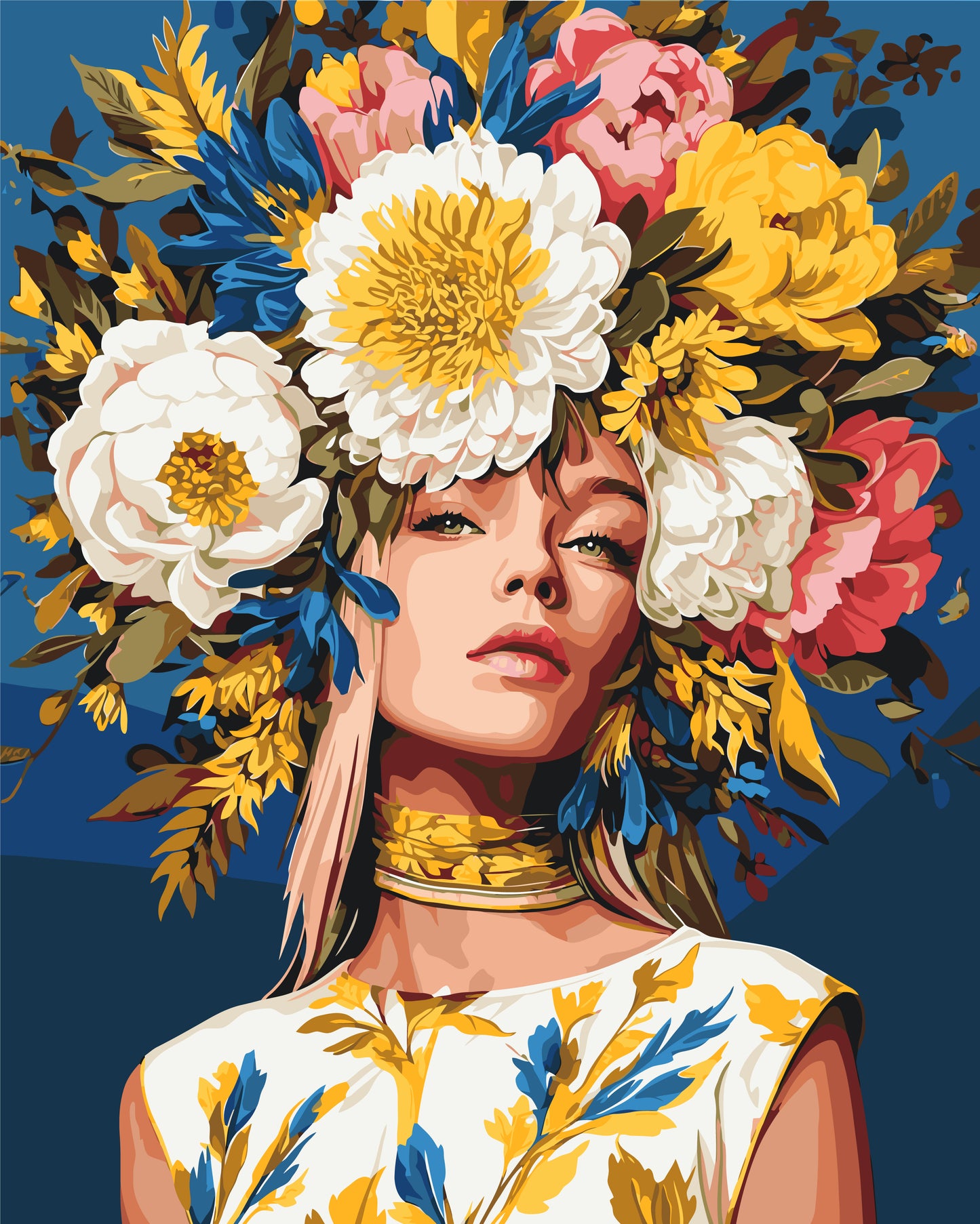 Paint by numbers on frame 40*50 cm – People. Girl in Hydrangeas LW 12710