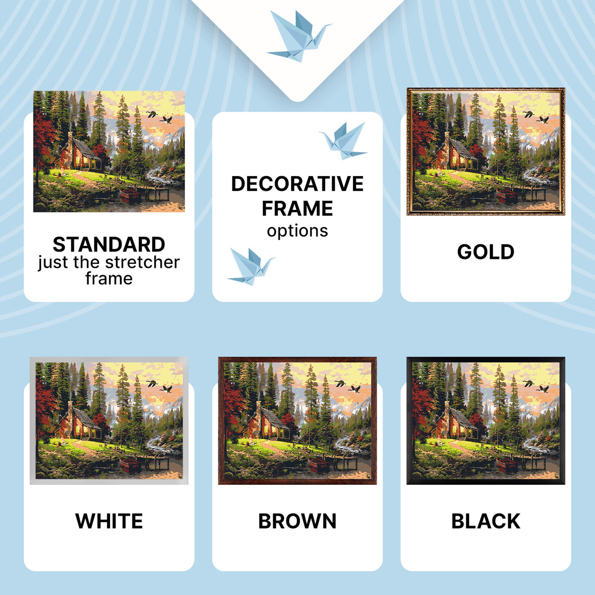 Paint by Numbers on a 40*50 cm frame, landscape – Hunter's Lodge. LW 1831