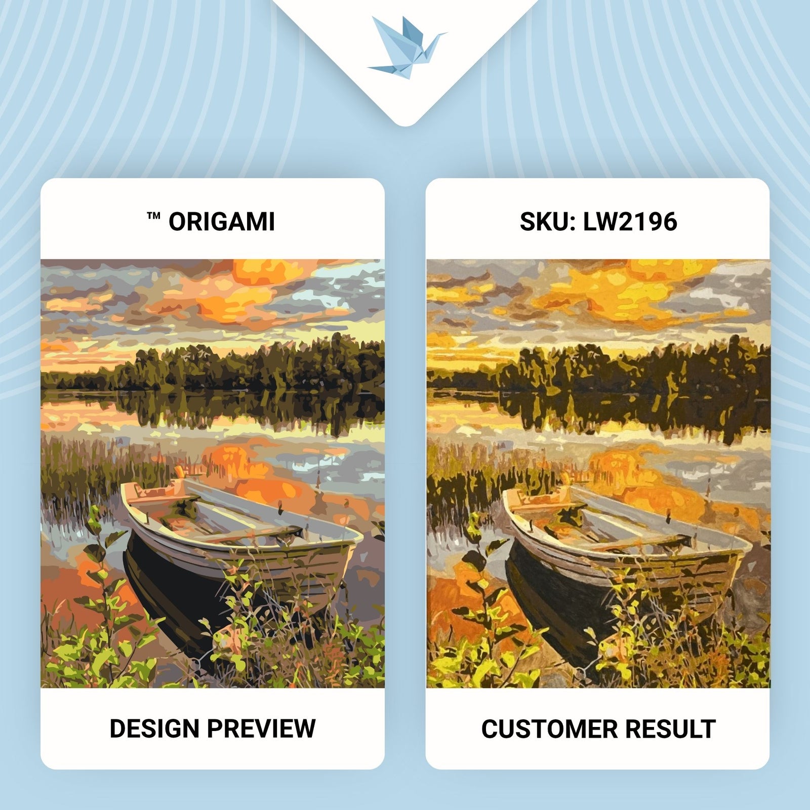 Paint by Numbers on a 40*50 cm frame landscape – Boat at Sunset LW 2196