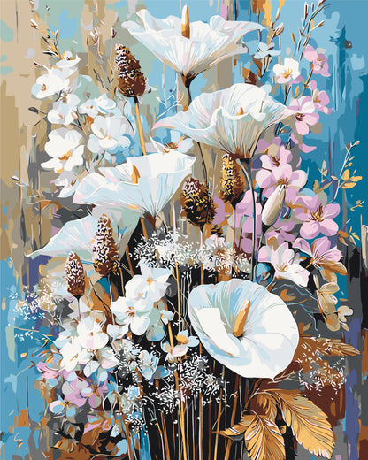 Maľovanie podľa čísel na ráme 40*50 cm - Jarné kaly - Kvety - LW 3006-01