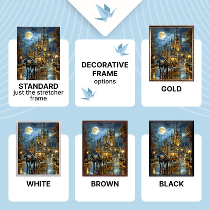 Paint by Numbers on a 40×50 cm Frame – Road to the Palace with Metallic Paints – Landscape/Animals – LW 3026-01