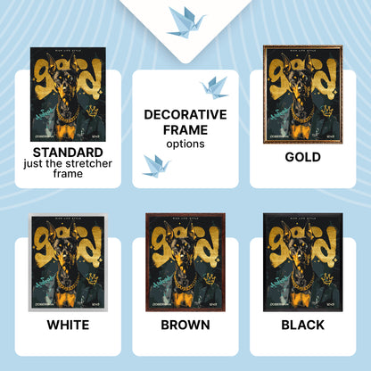 Paint by Numbers on a 40×50 cm Frame – Doberman with a Gold Chain with Metallic Paints – Animals – LW 30460
