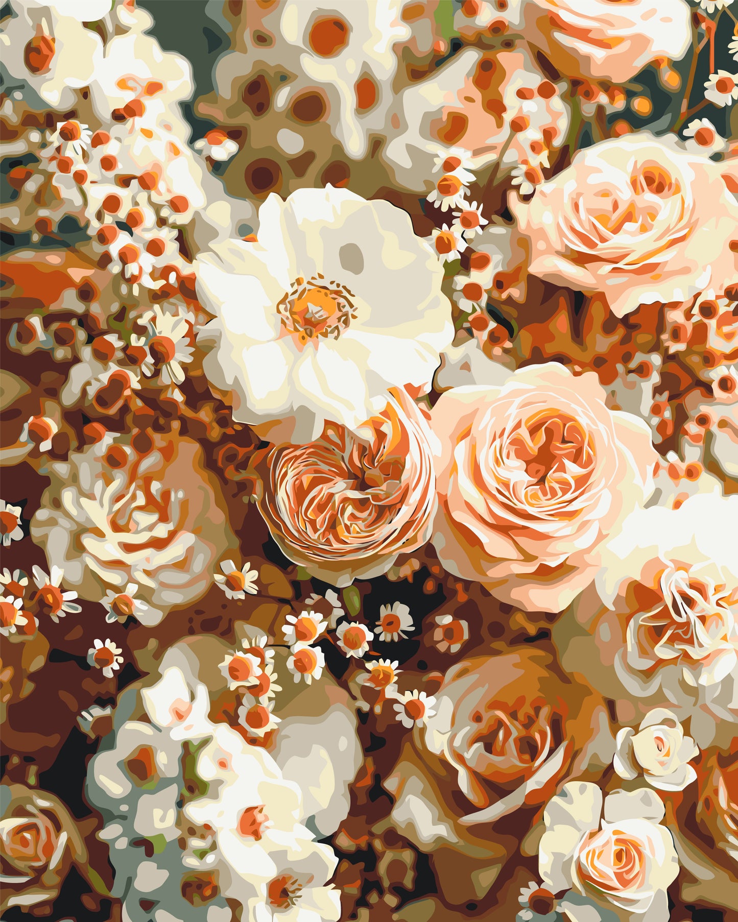 Paint by Numbers on canvas 40*50 cm Flowers - Delicate Bouquet LW 30510