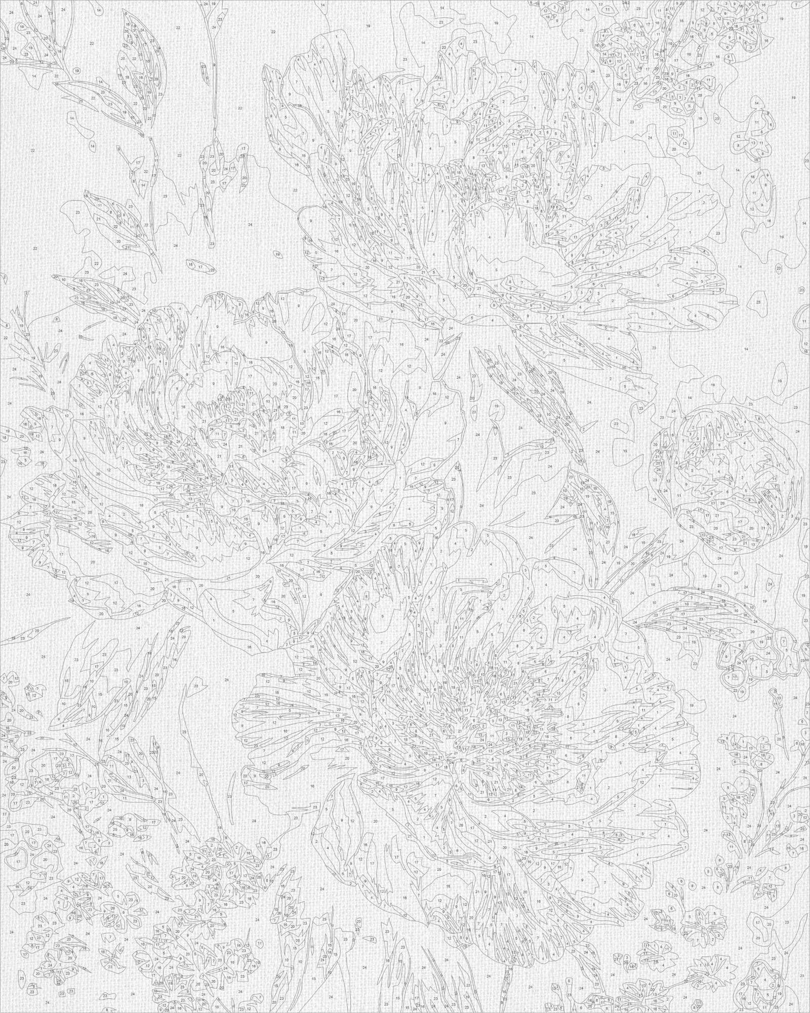 Maľovanie podľa čísel na ráme 40*50 cm - Zamatové pivónie - Kvety - LW 3064-01