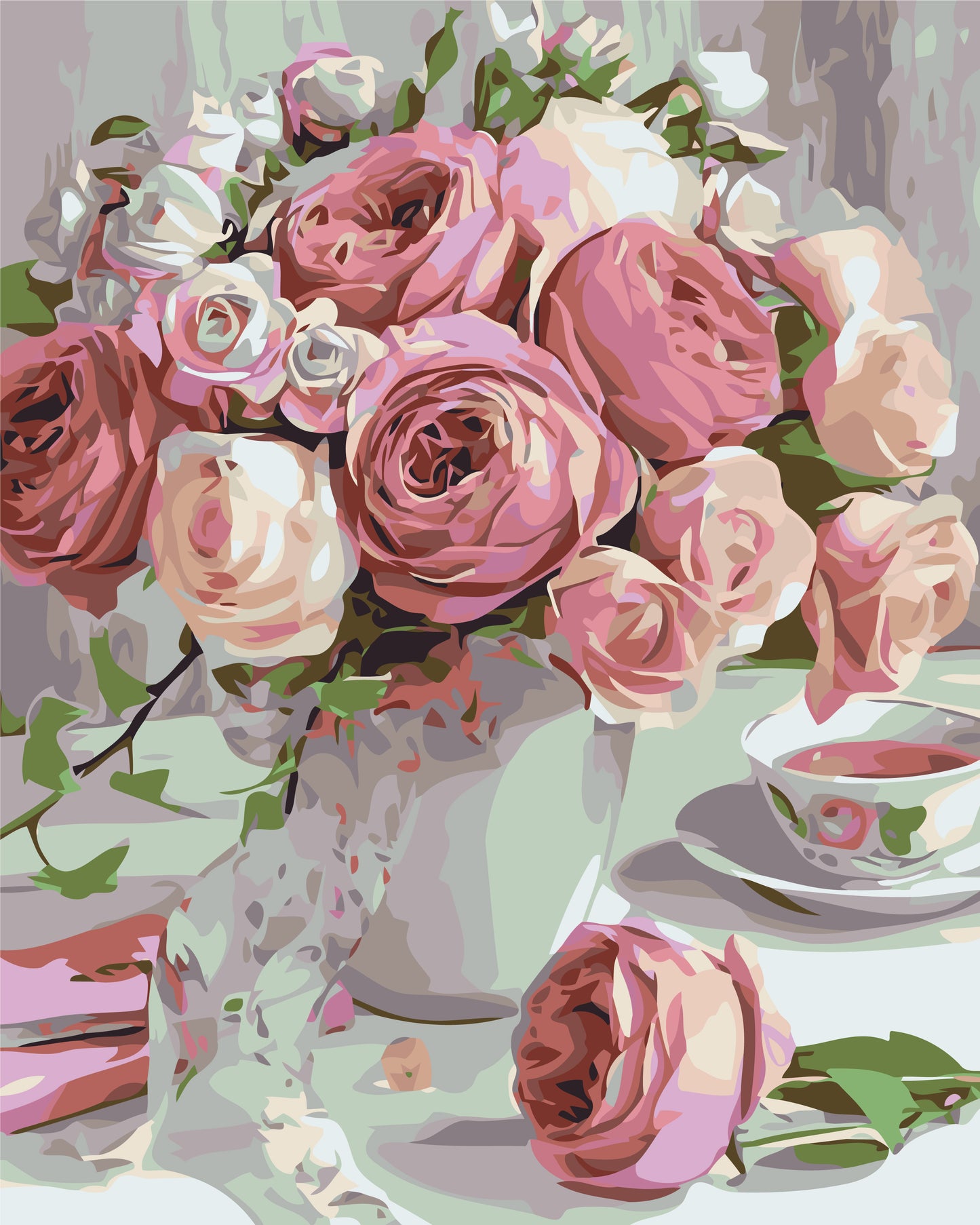 Paint by Numbers on a 40*50 cm frame – Pink Peonies. Flowers LW 3069