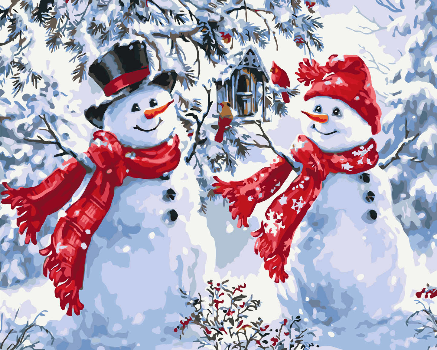 Paint by Numbers on a frame 40*50 cm winter – Merry Snowmen LW 3070