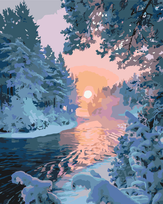 Paint by numbers on a 40*50 cm frame – Winter LW 3096