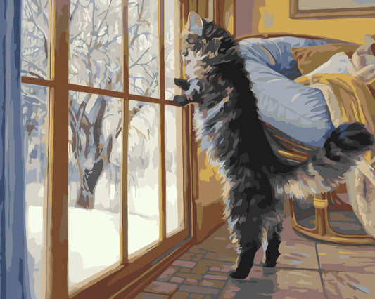 Paint by Numbers on canvas 40*50 cm – Winter Cat LW 31340