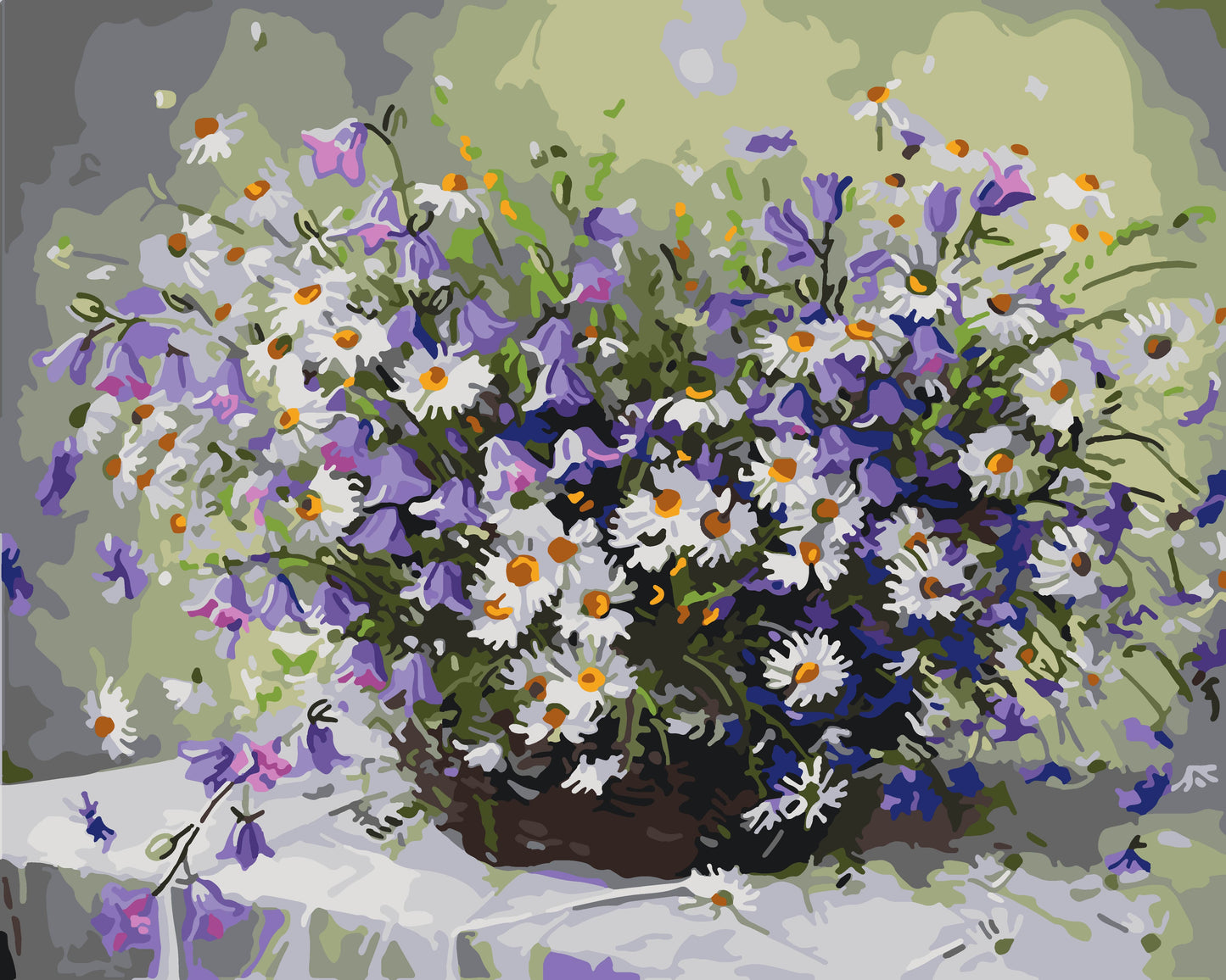 Paint by Numbers on frame 40*50 cm – Flowers. Daisy bouquet LW 31500