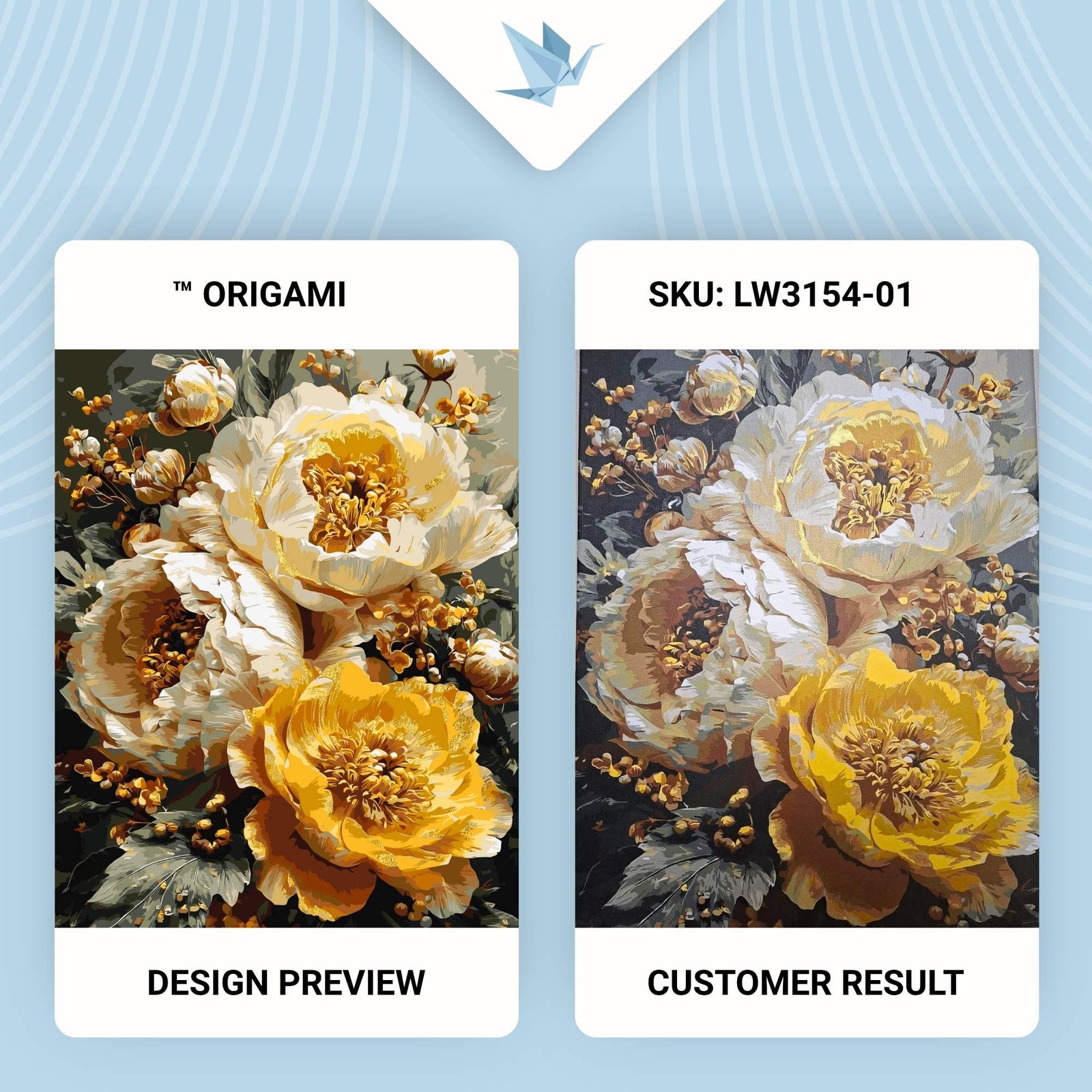 Paint by Numbers on frame 40*50 cm Flowers - Rich Peonies with metallic colors LW 3154-01