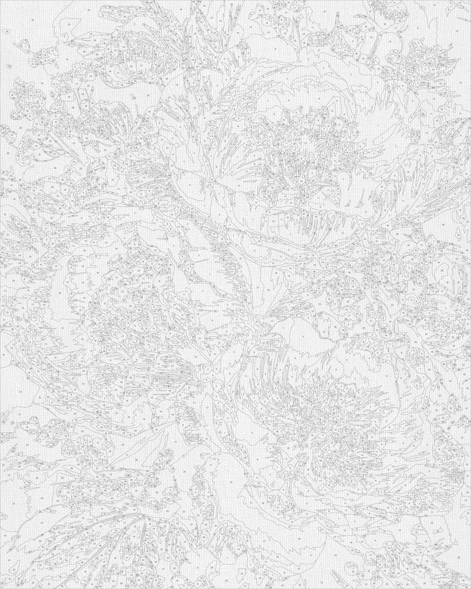 Paint by Numbers on frame 40*50 cm Flowers - Rich Peonies with metallic colors LW 3154-01