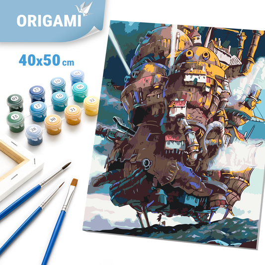 Maľovanie podľa čísel na ráme 40*50 cm - Howlov putujúci zámok - Anime - LW 3156