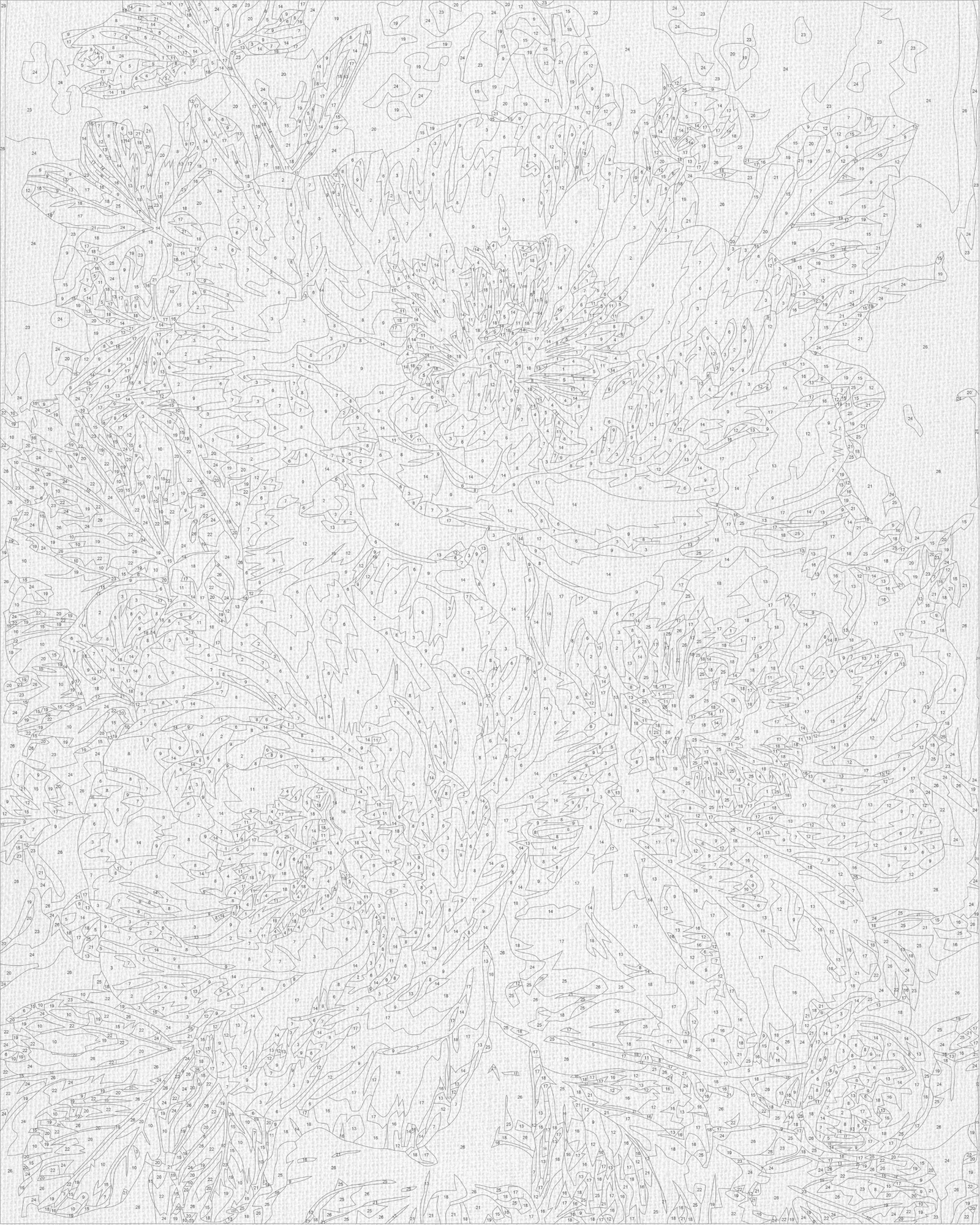 Paint by Numbers on Frame 40*50 cm Flowers - Beige Peonies with Metallic Paints LW 3159-01