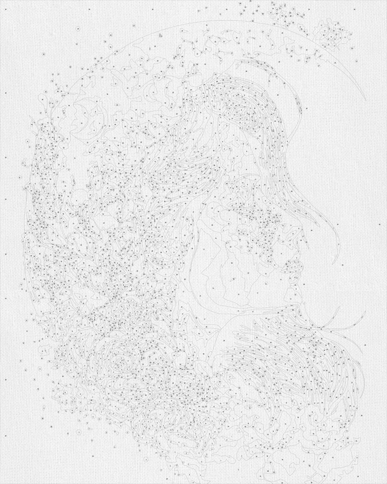 Paint by Numbers on a 40*50 cm frame – Portrait of a Moon Girl. Abstraction LW 31640