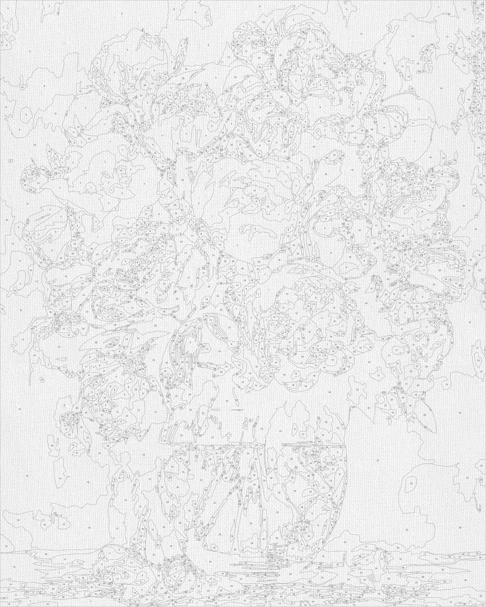 Paint by Numbers on a frame 40*50 cm Flowers - Peonies in a vase LW 3167-01