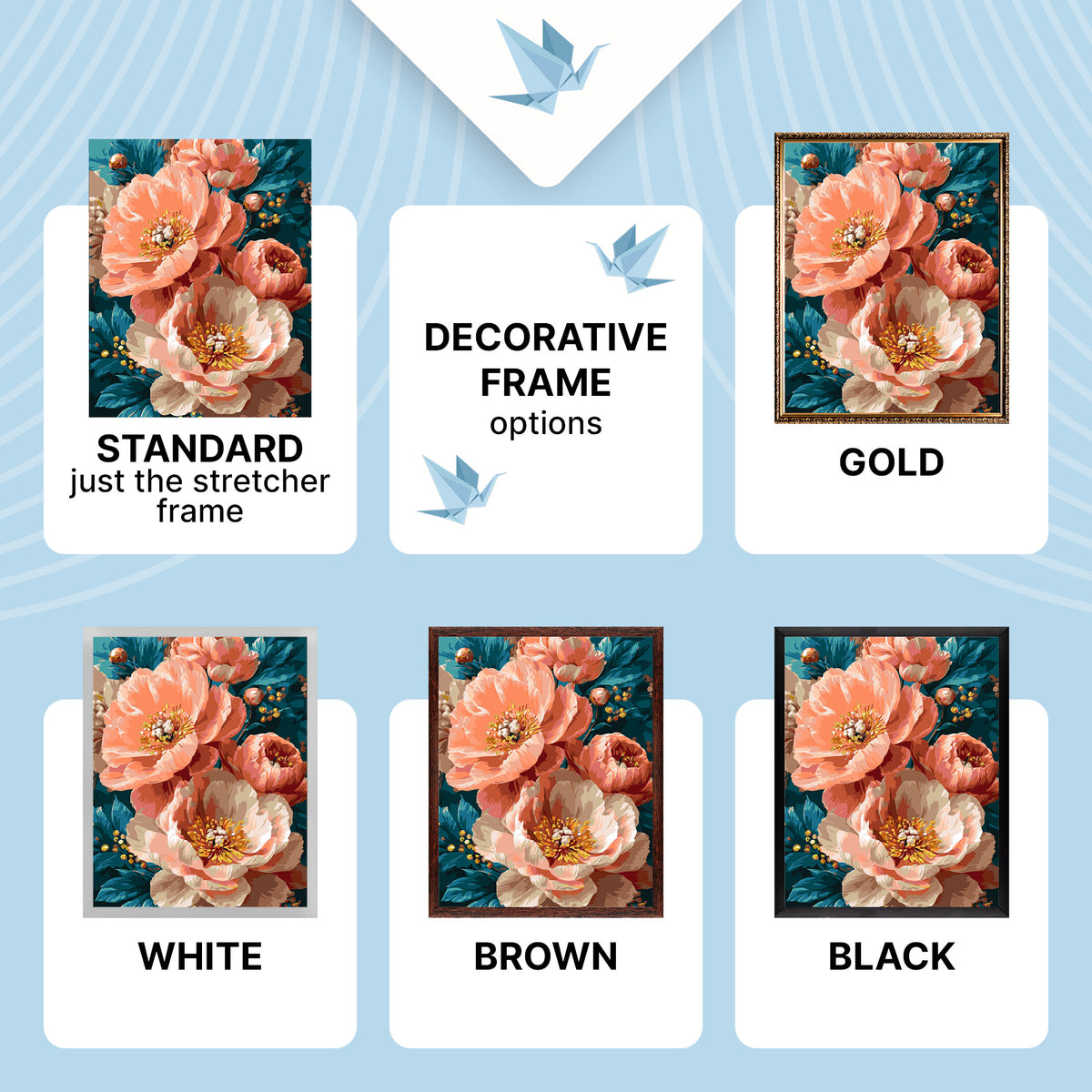 Paint by numbers – salmon-pink peonies