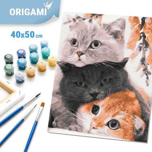 Paint by Numbers on a 40x50 cm frame - Playful Kittens - Animals - LW 31720