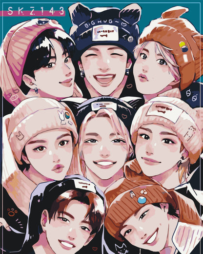 Paint by Numbers on a frame 40*50 cm K-pop, Stray Kids LW 31890