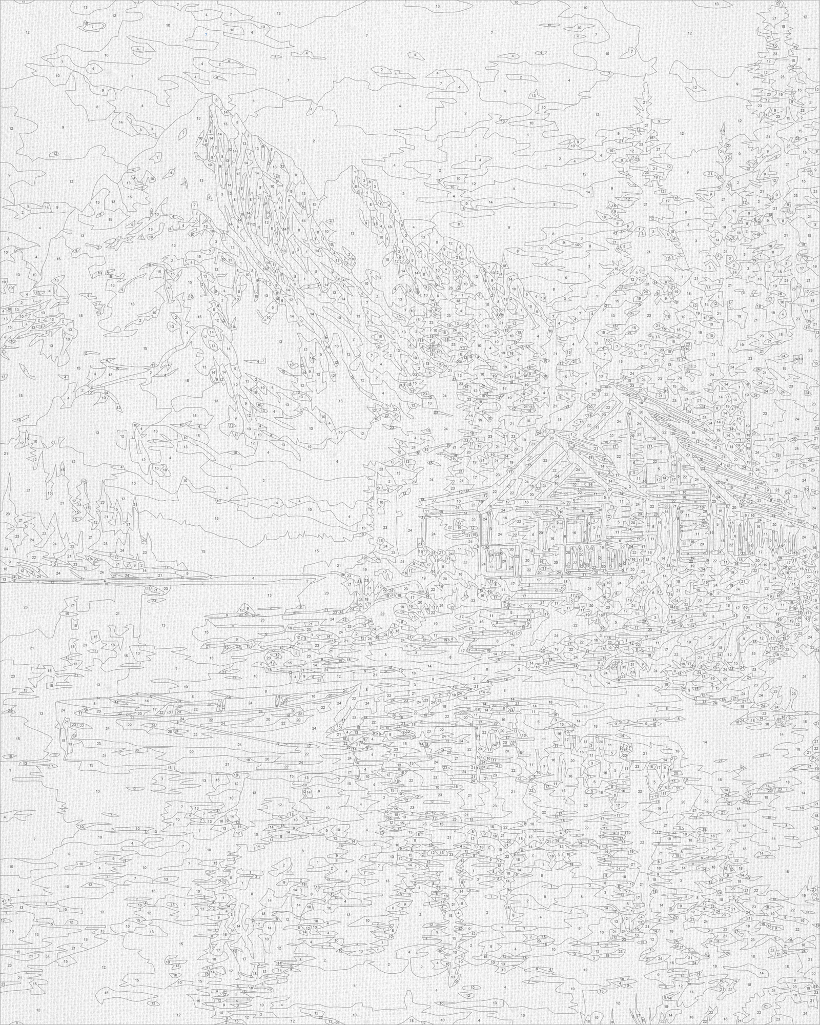 Maľovanie podľa čísel na ráme 40*50 cm - Dom pri jazere - Krajinka - LW 3207-01