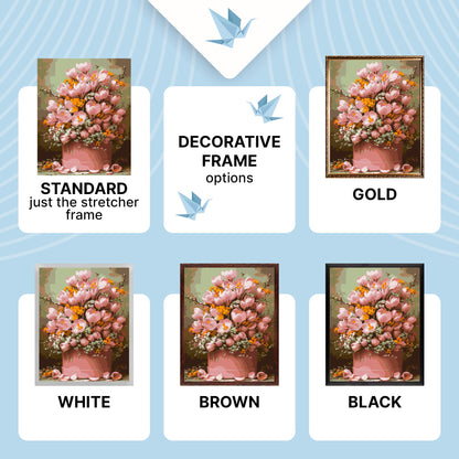 Paint by Numbers on a 40×50 cm Frame – Pink Tulips – Flowers – LW 3212-01