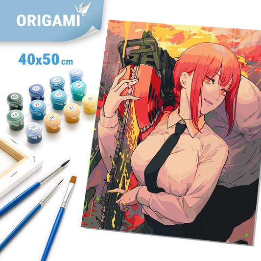 Maľovanie podľa čísel na ráme 40*50 cm - Chainsaw Man, Makima - Anime - LW 32190