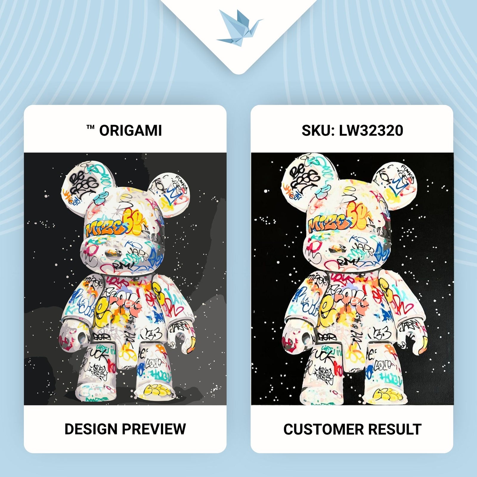 Paint by Numbers on a 40*50 cm frame – Bearbrick LW 32320