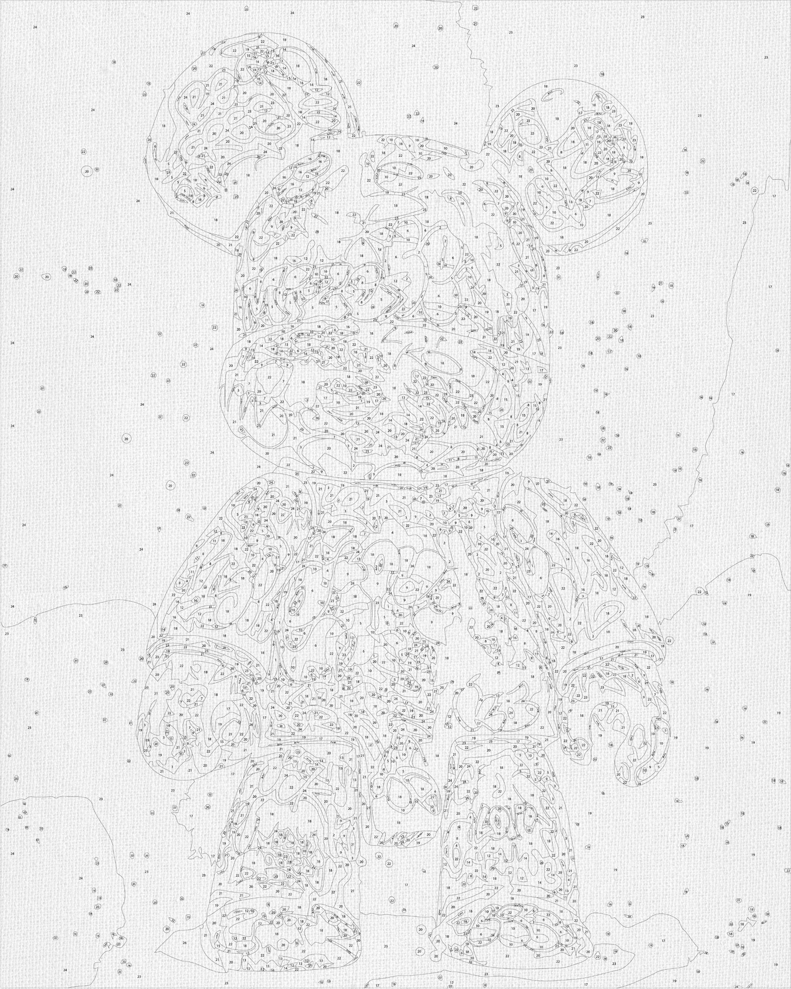 Paint by Numbers on a 40*50 cm frame – Bearbrick LW 32320