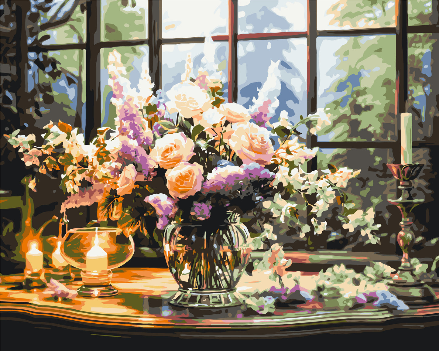 Paint by numbers on frame 40*50 cm – Wildflowers on the table LW 32450