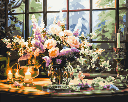 Paint by numbers on frame 40*50 cm – Wildflowers on the table LW 32450