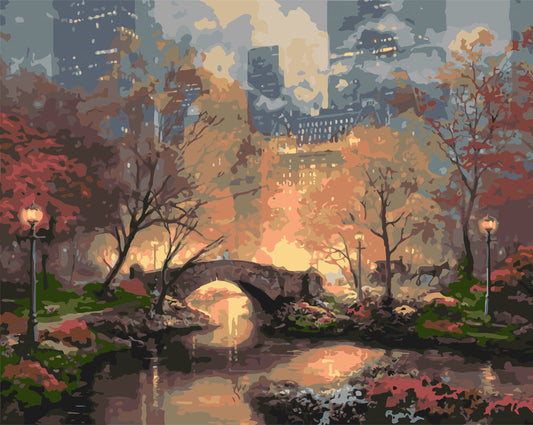 Maľovanie podľa čísel na ráme 40*50 cm - Central Park v New Yorku - Krajinka - LW 3256