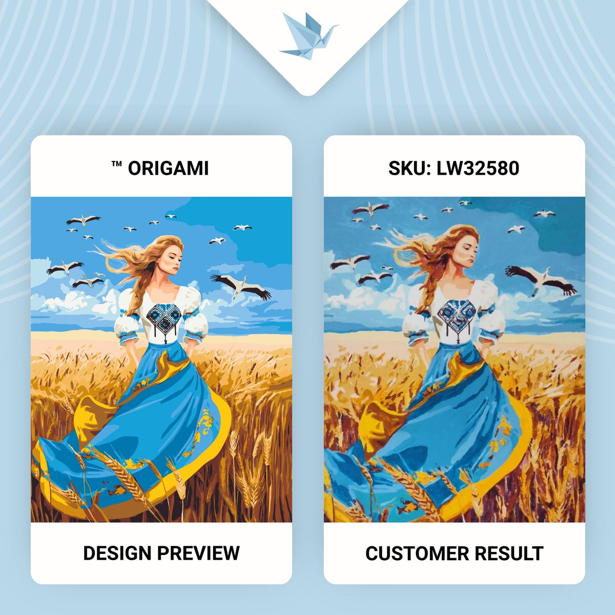 Paint by Numbers on a 40×50 cm Frame – Girl in a Blue and Yellow Dress – Landscape/People – LW 32580