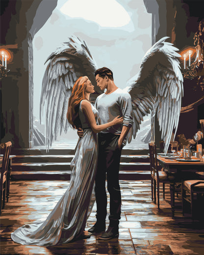 Paint by Numbers on canvas 40*50 cm - People. Angel Love LW 32790